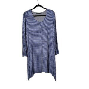 Gudrun Sjoden Navy Geometric Long Sleeve Dress